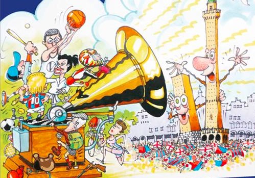 Disegno di Matitaccia per il libro "La voce del campione"