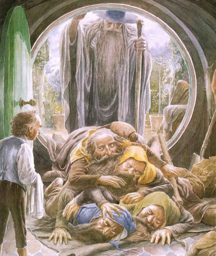 I Nani e Gandalf arrivano a casa Baggins