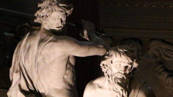 Un particolare de "La Decollazione di San Paolo" di Alessandro Algardi