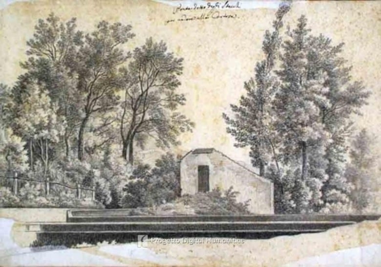 Incisione del Ponte degli Stecchi (Fantuzzi)