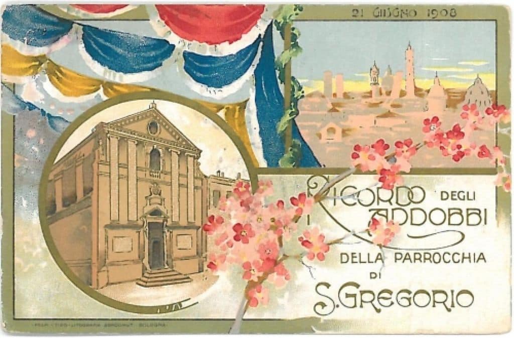 Cartolina degli Addobbi della Parrocchia S.Gregorio del 1908