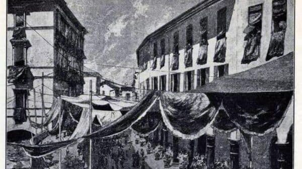 Disegno degli Addobbi della Decennale di Decennale Santa Maria Maggiore a Bologna