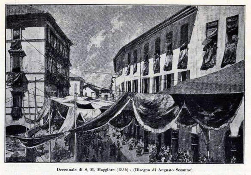 Disegno degli Addobbi della Decennale di Decennale Santa Maria Maggiore a Bologna