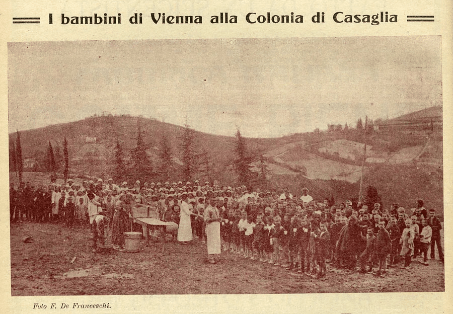Bambini di Vienna colonia via Casaglia (Foto di De Franceschi - Archivio Archiginnasio Bologna)