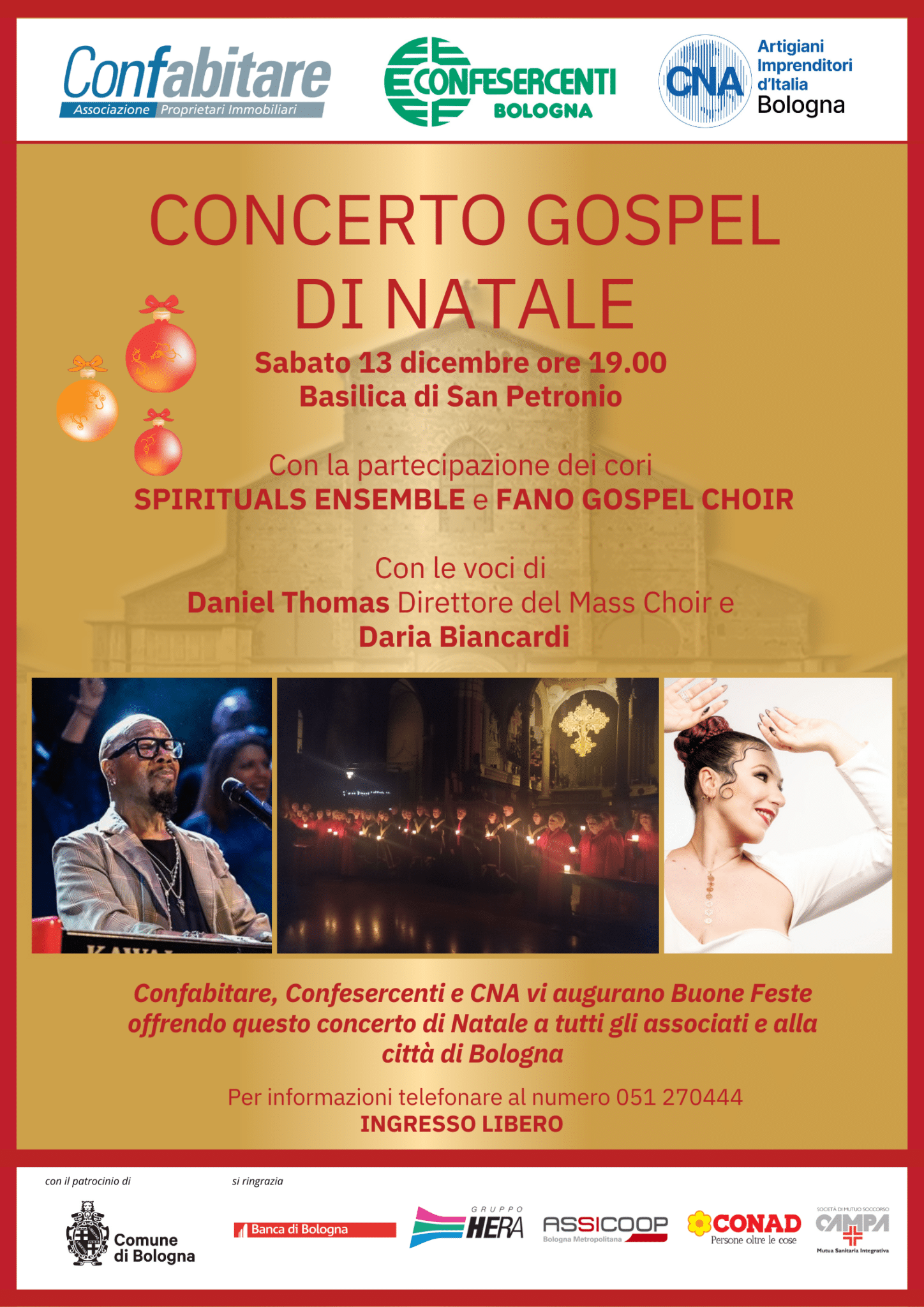 Locandina di "Concerto Gospel di Natale 2025" (©Confabitare)