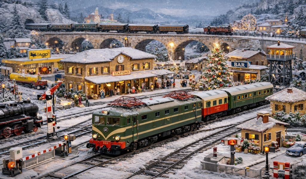 Modellino di un trenino elettrico natalizio