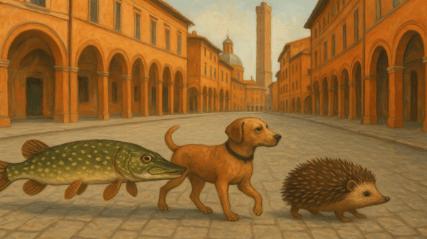 Un cane un riccio e un luccio a Bologna