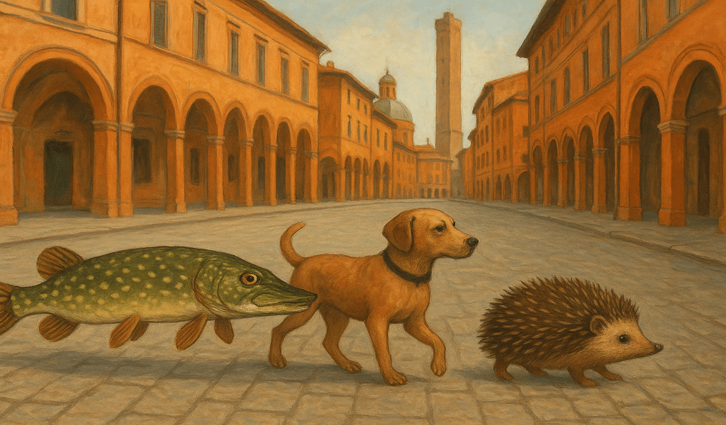 Un cane un riccio e un luccio a Bologna