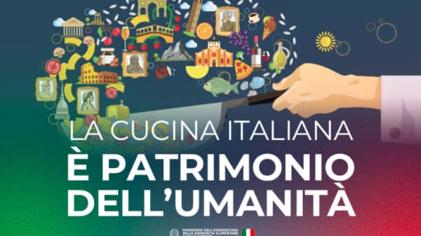 Il banner celebrativo per l'inserimento della Cucina Italiana tra i patrimoni UNESCO (© Masaf)