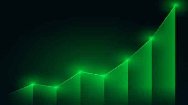 Grafico con dati in aumento