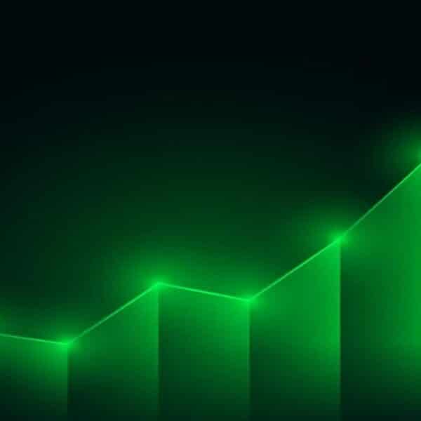 Grafico con dati in aumento