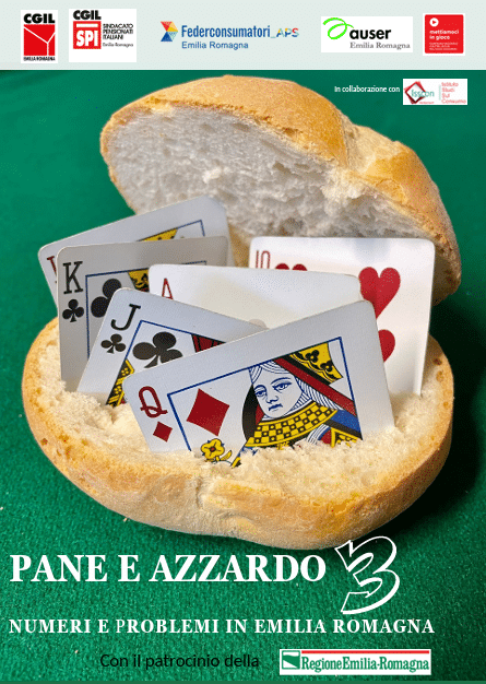 Manifesto del report "Pane e Azzardo 3" sul gioco d'azzardo on line e off line