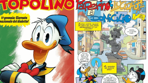 "Paperino lucidatore a domicilio" in bolognese (©Topolino)