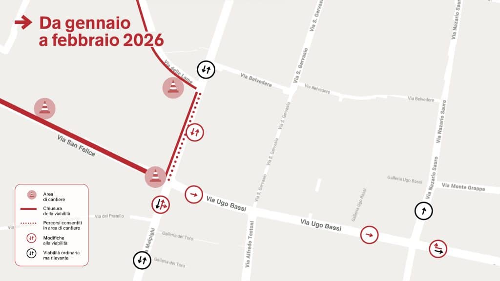 Le modifiche al cantiere di Via dei Mille/Via Marconi