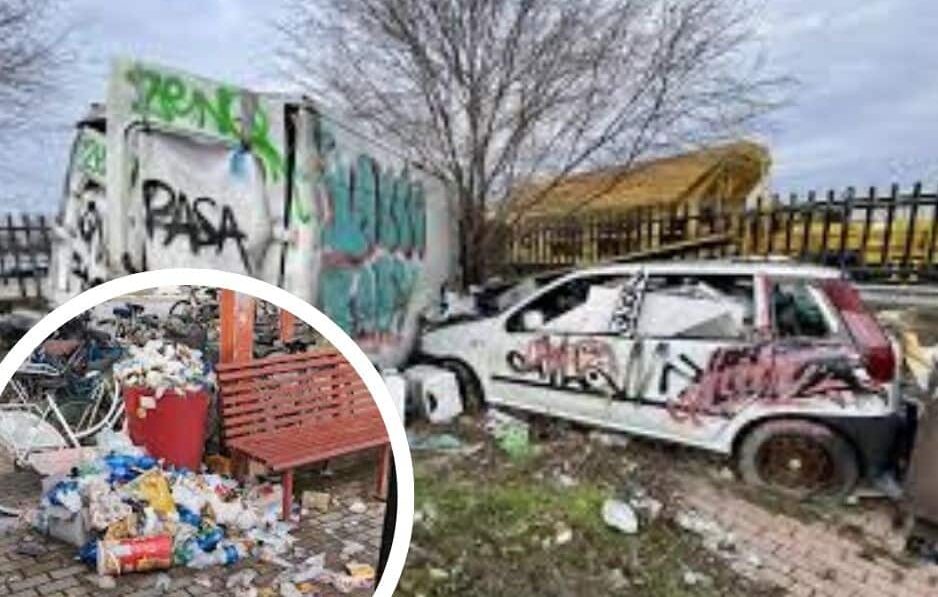 Parcheggio Tanari di Bologna tra degrado, spazzatura e vandali