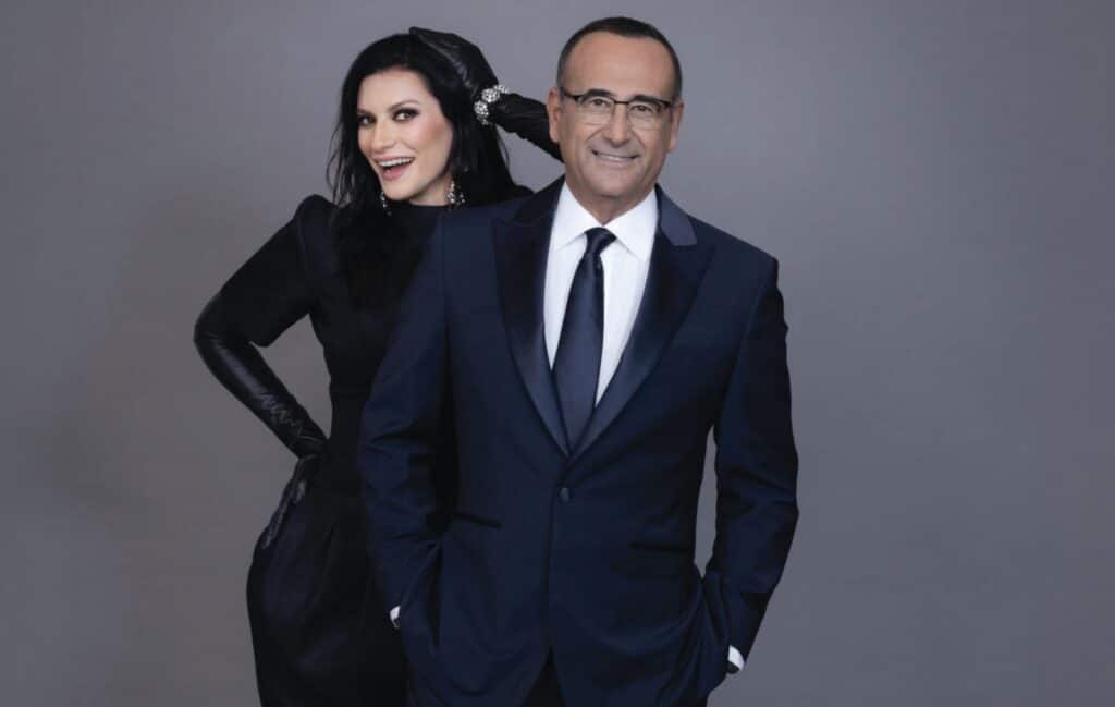Carlo Conti e Laura Pausini (© Ufficio Stampa RAI)