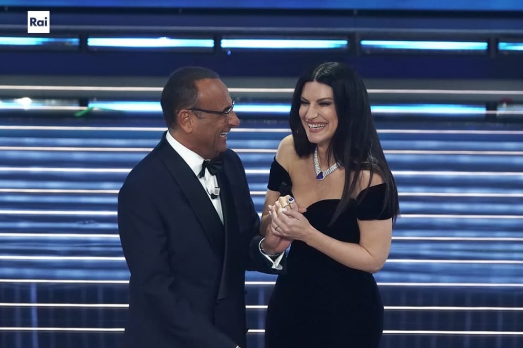Carlo Conti e Laura Pausini (© Profilo Ufficiale X "Festival di Sanremo")
