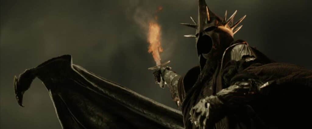 Il Re Stregone in una scena de "Il Signore degli Anelli"