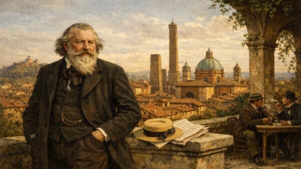 Brahms a Bologna (Immagine creata con IA)