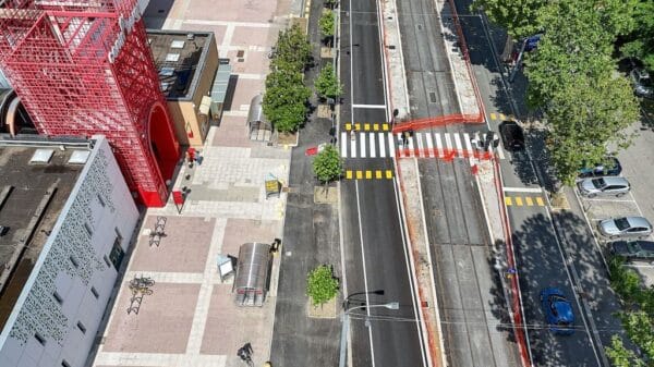 Lavori del tram a Borgo Panigale