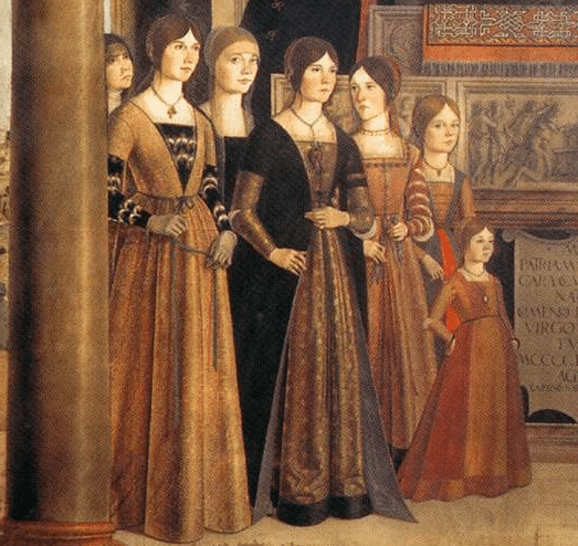Particolare della Pala Bentivoglio, opera di Lorenzo Costa
