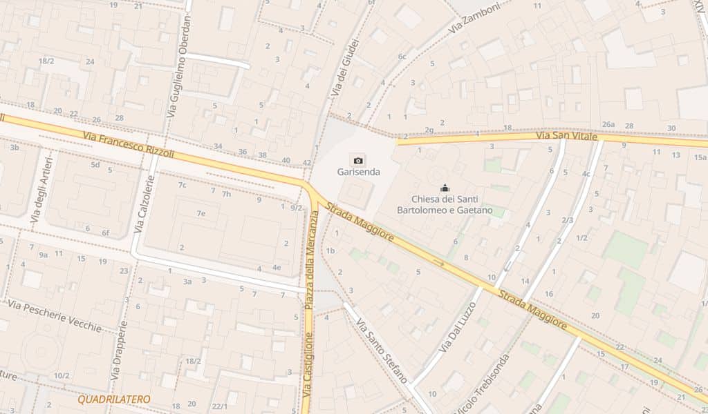 Piazza di Porta Ravegnana e le sue cinque strade